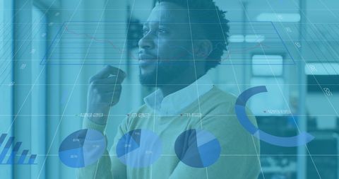 Pensive Businessman Analyzing Digital Analytics in Modern Office - Download Free Stock Images Pikwizard.com