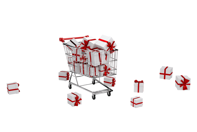 Shopping Trolley with Presents and Transparent Background - Download Free Stock Videos Pikwizard.com