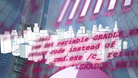 Digital Skyline with Futuristic Data Overlay