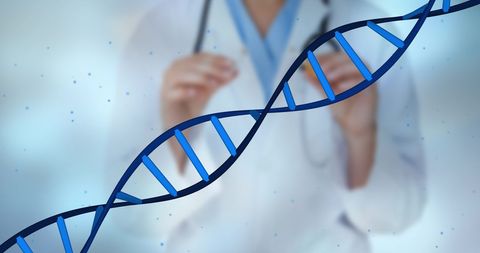 Doctor analyzing dna for genetic research innovation