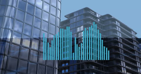 Digital Data in Modern Urban Skyline