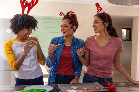 Diverse Friends Enjoying Holiday Cookie Decorating