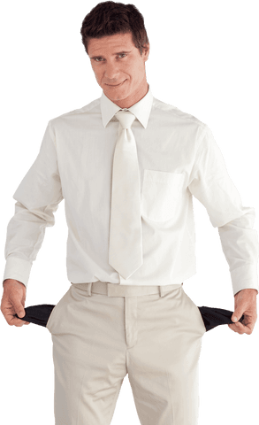 confident businessman with empty pockets on transparent background - Download Free Stock Videos Pikwizard.com