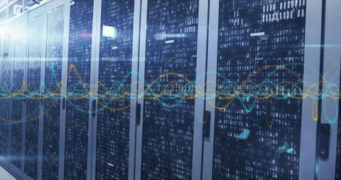 Futuristic Data Streams Over High-Tech Server Room - Download Free Stock Images Pikwizard.com