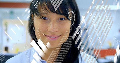 Confident Professional Analyzing Data in Futuristic Workspace