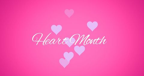 Heart Month Celebration with Love-Themed Pink Background