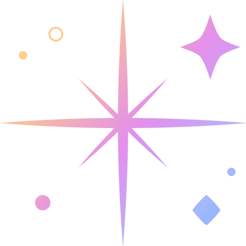 Abstract geometric stars and shapes on transparent background