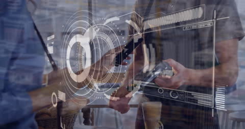 Person Using Smartphone for Digital Payment at Shop Counter