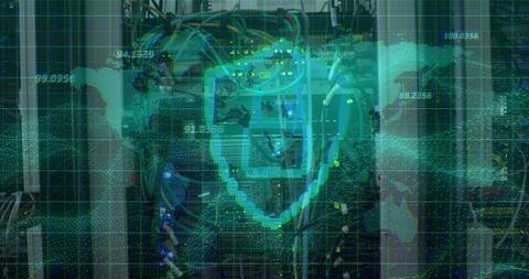 Cyber Security Shield on Global Digital Network and Server - Download Free Stock Images Pikwizard.com