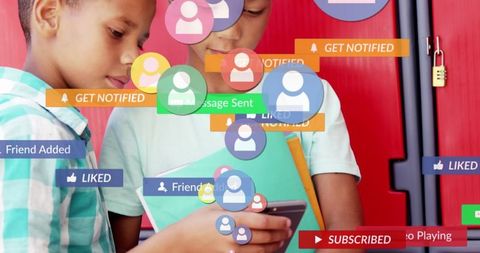 Digital generation: kids interacting with social media platform