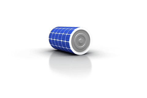 3d illustration of transparent blue solar battery on black background