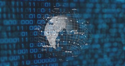 Digital Globe with Binary Code Representing Global Data Networks - Download Free Stock Images Pikwizard.com
