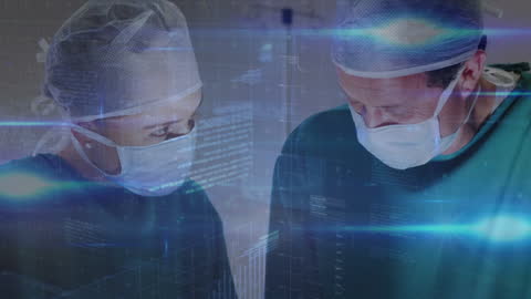 Medical Professionals Analyzing Data in Hospital Technology