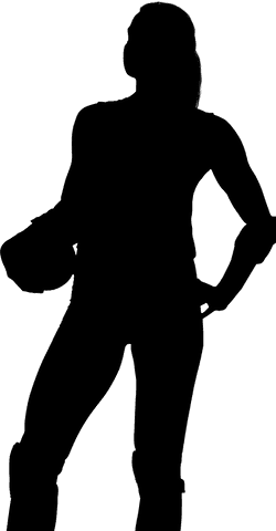 Transparent Silhouette of Sportswoman Holding Ball, Ready to Play