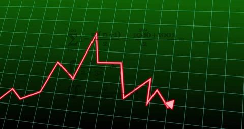 Digital Stock Market Graph Red Trendline on Green Background - Download Free Stock Images Pikwizard.com