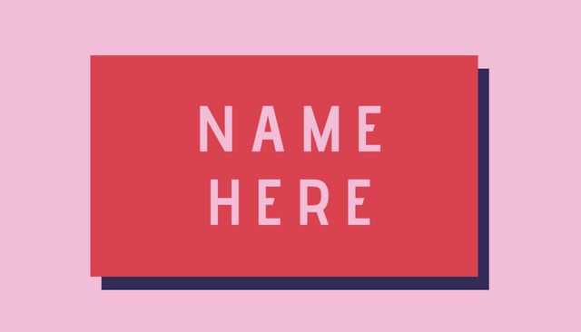 Presenting a vibrant red nameplate on a contrasting pink background with a shadow, creating a visually striking design. Ideal for personalized branding projects, custom signage, social media graphics, and professional presentations. The simple layout ensures the focus on the name or text while maintaining a neat and elegant look.