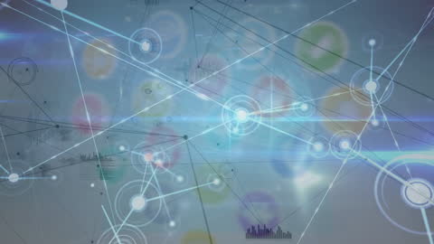 Futuristic Data Network With Digital Connections and Nodes