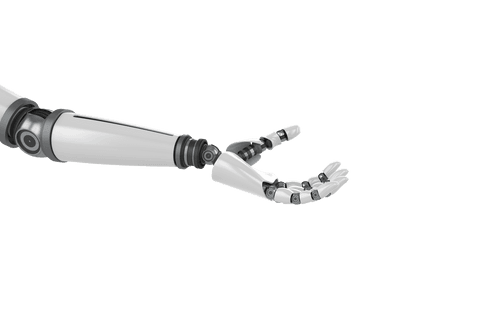 futuristic transparent robotic arm on isolated tech background - Download Free Stock Videos Pikwizard.com