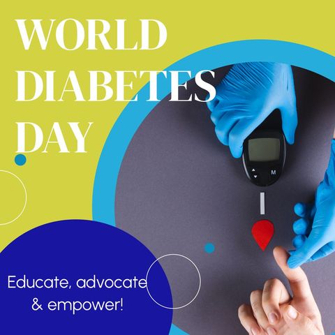 World Diabetes Day Awareness with Doctor Performing Finger Prick Test - Download Free Stock Templates Pikwizard.com