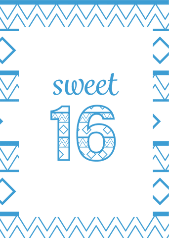 blue sweet 16 patterned number celebration on transparent background - Download Free Stock Videos Pikwizard.com