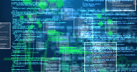 Futuristic Coding Displays Reflect Technological Advanced Analysis