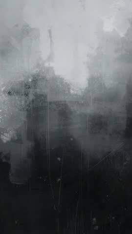 Fogged Glass Panel Shedding Droplets with Microphone Entering Rehearsal Room Vertical Video