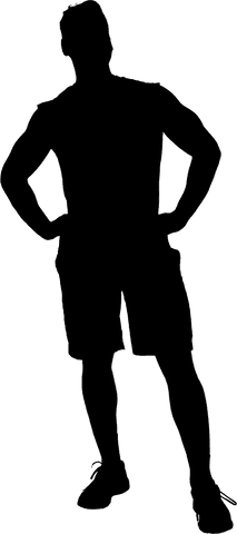 Silhouette of Sportsman Holding Arms Akimbo Transparent - Download Free Stock Videos Pikwizard.com