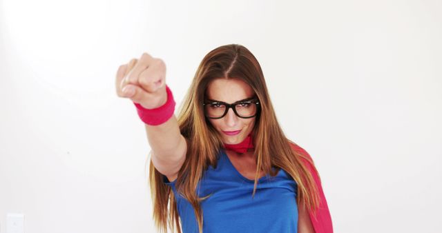 Confident Woman Wearing Superhero Costume with Boxing Pose - Download Free Stock Images Pikwizard.com