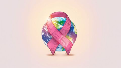 Global support for breast cancer awareness month concept