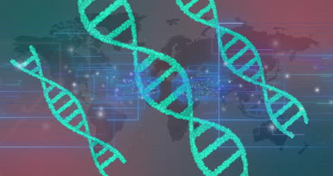 DNA Strands Overlay World Map Highlighting Global Research
