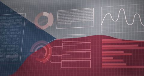 Digital Finance and Economy Concepts with Czech Republic Flag Overlay - Download Free Stock Images Pikwizard.com