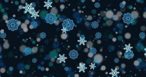 Floating Snowflakes on Dark Festive Background - Download Free Stock Images Pikwizard.com