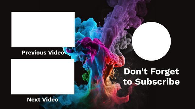 Vibrant Smoke Swirls Engaging YouTube End Screen Template - Download Free Stock Videos Pikwizard.com
