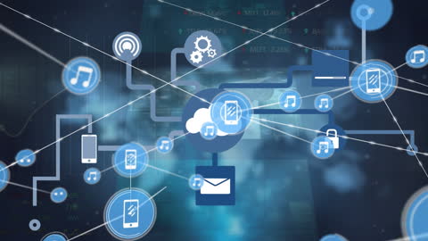 Global Networking Digital Icons Communicating Across Devices