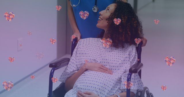 Pregnant Woman in Hospital Interacting with Nurse Supportively - Download Free Stock Images Pikwizard.com