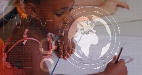 Innovative education technology classroom with engaged students