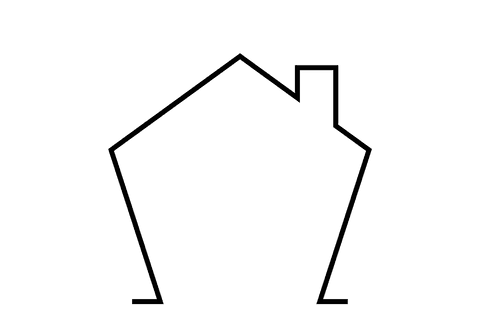 Minimalist transparent house outline illustration digital png