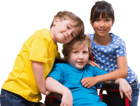 Transparent children embracing friendship and diversity