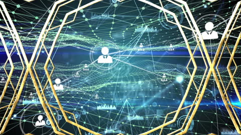 Digital Network Background with Data and Connections