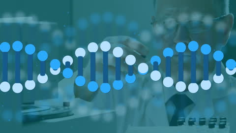 Senior Scientist Analyzing DNA Helix in Modern Laboratory
