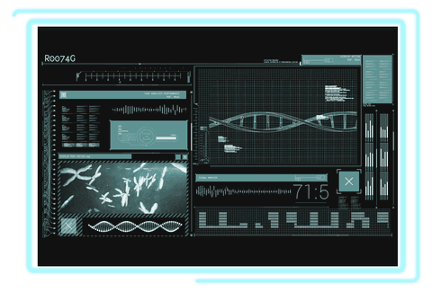 Transparent Digital Interface with DNA and Data Display - Download Free Stock Videos Pikwizard.com