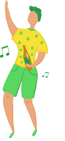 Energetic dancer with bottle enjoying music on transparent background
