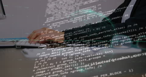 Digital Data Overlay on Professional Businesswoman