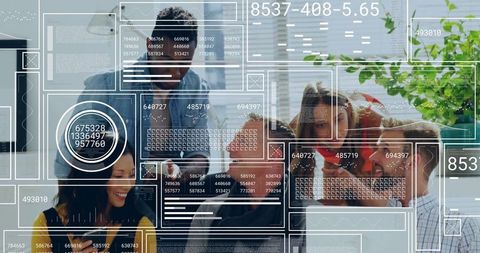 Diverse Business Team Discussing Augmented Reality Data