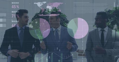 Businessmen Analyzing Global Statistics in Modern Office - Download Free Stock Images Pikwizard.com