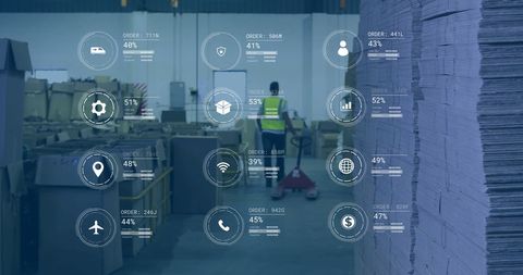 Digital Interface Analytics in Modern Warehouse Environment - Download Free Stock Images Pikwizard.com