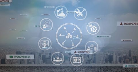 Global Business and Digital Interface Concepts Overlaying Cityscape - Download Free Stock Images Pikwizard.com