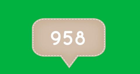beige chat bubble with number 958 on green background - Download Free Stock Images Pikwizard.com