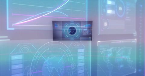Advanced Digital Interface with Global Data Processing Elements - Download Free Stock Images Pikwizard.com