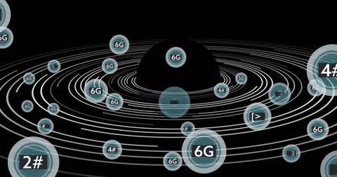 Futuristic 6G Global Network Design with Floating Icons - Download Free Stock Images Pikwizard.com